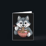 Carte Joli Husky mangeant des Ramen Japonais Chien Kawai<br><div class="desc">Joli Husky mangeant des Ramen Japonais Chien Kawaii Nouilles</div>