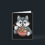 Carte Joli Husky mangeant des Ramen Japonais Chien Kawai<br><div class="desc">Joli Husky mangeant des Ramen Japonais Chien Kawaii Nouilles</div>