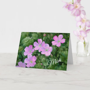 Carte Joli jardin de fleurs roses - Art pour la fête des