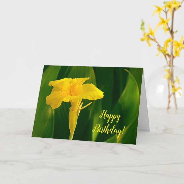 Carte Joli Jaune Tropical Canna Lily Flower Anniversaire (Fleur jaune)