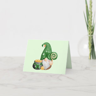 Carte Joli jour de la Saint-Patrick Gnome chanceux