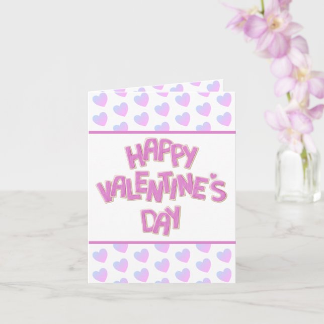 Carte joli Joyeuse Saint-Valentin écrit en cookies (Orchidée)