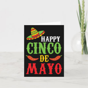 Carte Joli Joyeux Cinco De Mayo Chapeau Poivrons 5 Mai