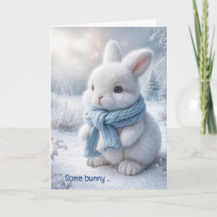 Carte Joli Lapin D'Anniversaire En Neige