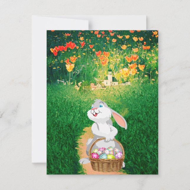 Carte Joli lapin de Pâques (Devant)