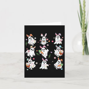 Carte Joli lapin de Pâques fantôme effrayant Fille Femme