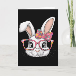 Carte Joli lapin de Pâques floral drôle avec