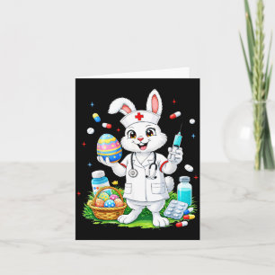 Carte Joli Lapin de Pâques Infirmière RN CNA USI Hommes