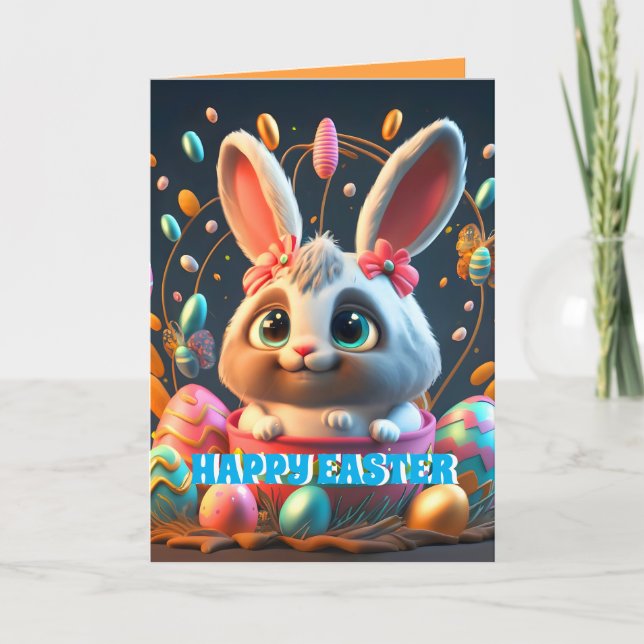 Carte Joli lapin lapin de Pâques Photo Enfants Personnal (Devant)