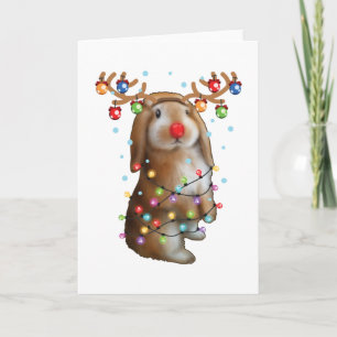 Carte Joli lapin Lapin Drôle Cadeaux de Noël