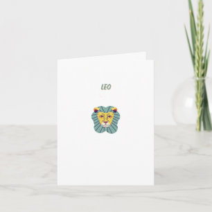 Carte Joli Leo, zodiaque, impression signe du zodiaque