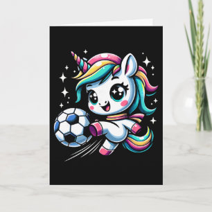 Carte Joli licorne jouant au football