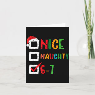 Carte Joli Méchant 6 7 Mème 67 Noël Six Sept Garçons