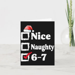 Carte Joli Méchant 6 7 Mème 67 Noël Six Sept Xmas