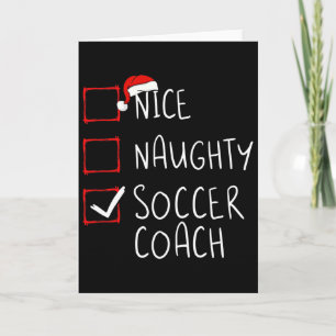Carte Joli Méchant Entraîneur de Football Liste de Noël 