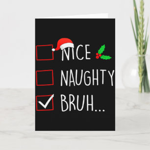 Carte Joli Méchant Frère Noël Famille Tenue Assortie