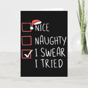Carte Joli Méchant Je Jure Que J'ai Essayé Noël Père Noë