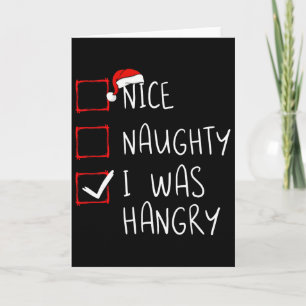 Carte Joli Méchant J'étais Affamé Liste de Noël Xmas San