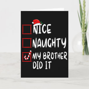 Carte Joli Méchant Mon Frère A Fait Liste Xmas Père Noël