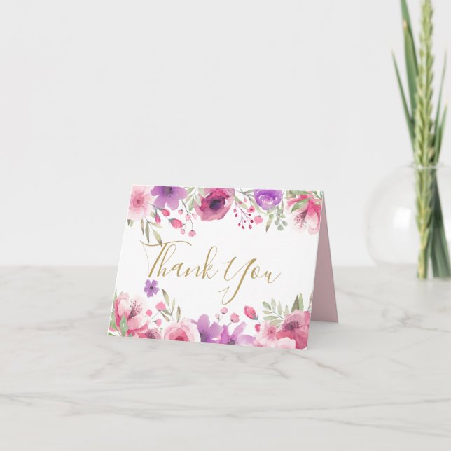 Carte Joli Merci de fleurs de prairie (Devant)
