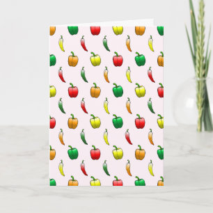 Carte Joli motif avec des poivrons et des poivrons doux