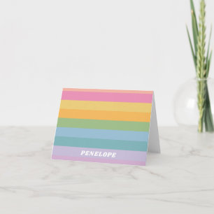 Carte Joli motif pastel rayé personnalisé couleur vive