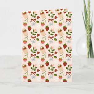 Carte Joli motif sans couture de cottage aux fraises mig