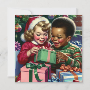 Carte Joli Noël à l'ancienne et bonne année