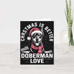 Carte Joli Noël Christmas Est Mieux Avec Doberman Nscher