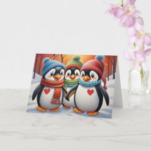 Carte Joli Noël de Pingouins