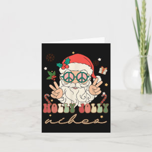 Carte Joli Noël Holly Vibes Hippie Père Noël Wint