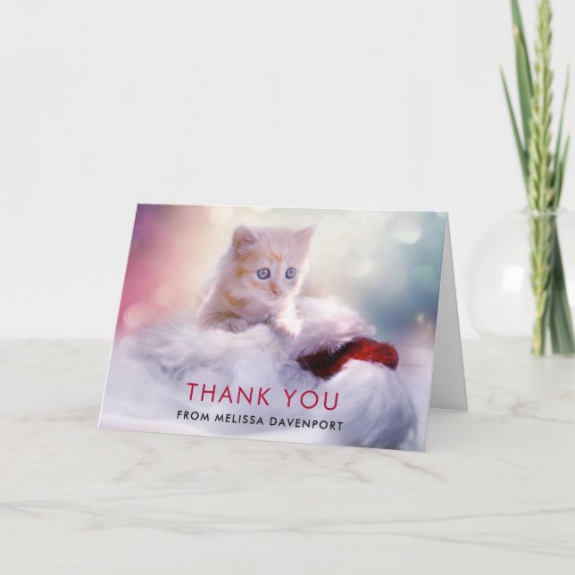 Carte Joli Noël Kitten Merci (Devant)