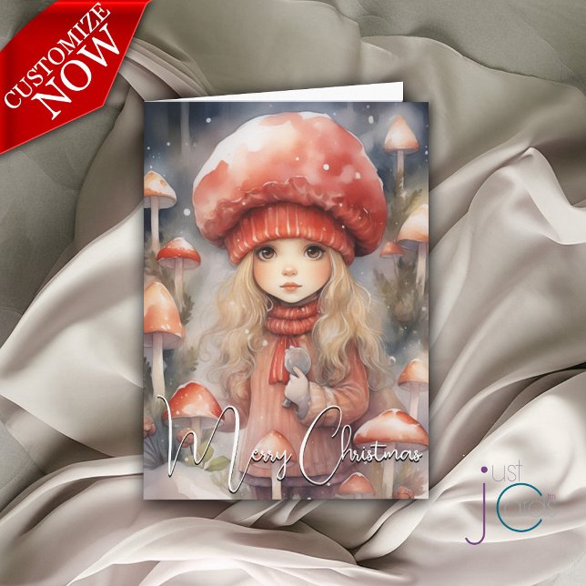 Carte Joli Noël Vacances Toadstool Pixie (Customizable text )