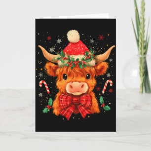 Carte Joli Noël Vache des Highlands Meuglement Xmas Géni