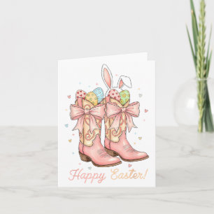 Carte Joli œuf de Pâques Howdy Bottes de cowboy occident