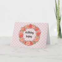 Joli Orange Fleur de Pêche Floral Wreath Anniversa