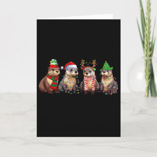 Carte Joli Otter Noël Pyjama Amusants Jeu de Noël Lumièr