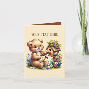 Carte Joli ours en bois ajouter le message