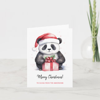 Carte Joli Panda Père Noël Joyeux Noël