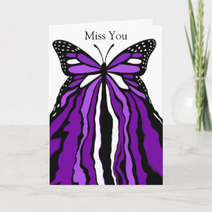 Carte Joli Papillon pourpre Mlle You