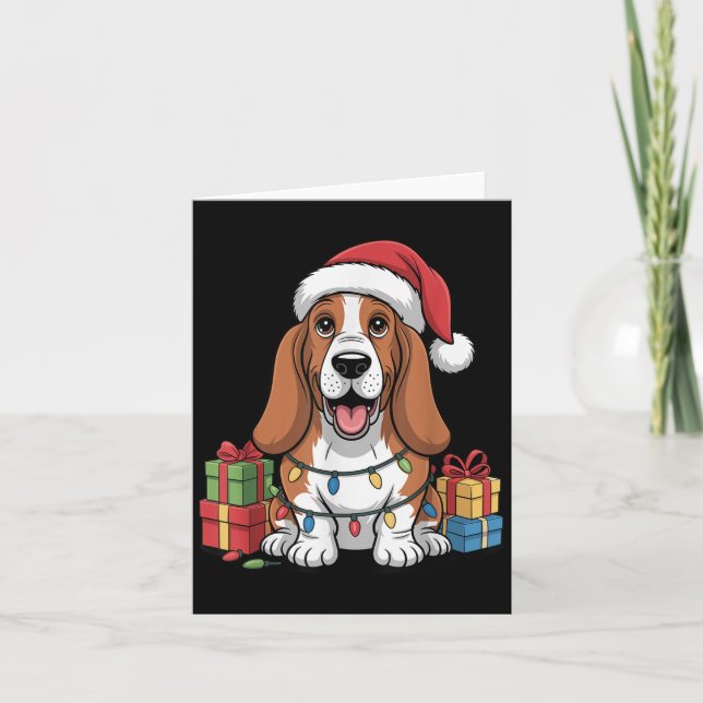 Carte Joli Pari Hound Noël Funny Bhole Amoureux des chie (Devant)