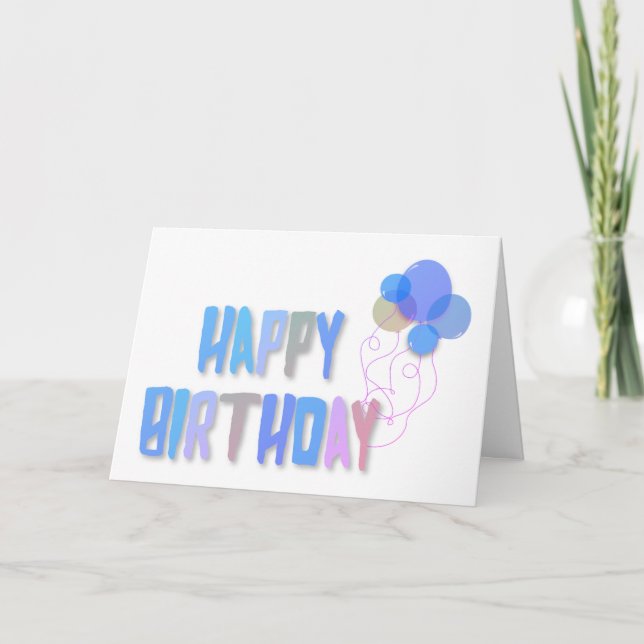Carte Joli Pastel Balloons Joyeux Anniversaire (Devant)
