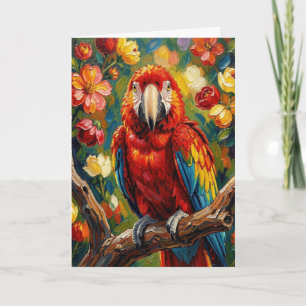 Carte Joli perroquet ara impasto Vierge