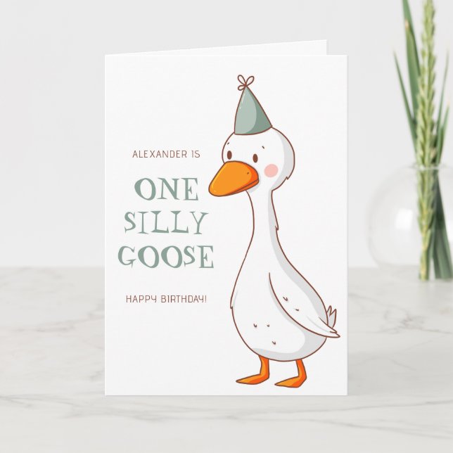 Carte Joli petit canard vert Premier anniversaire (Devant)