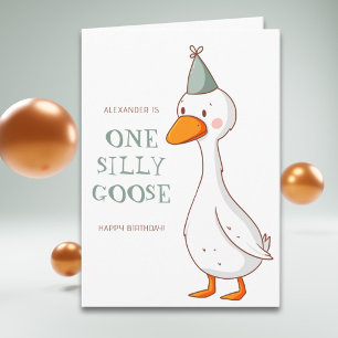 Carte Joli petit canard vert Premier anniversaire