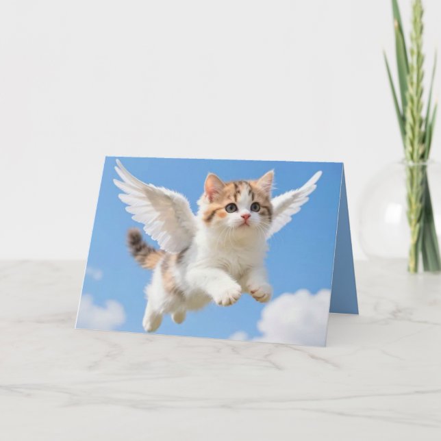 Carte Joli petit chat volant (Devant)