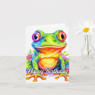 Carte Joli Petit Froggie Coloré