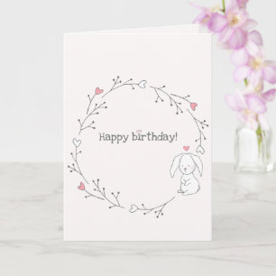 Carte Joli Petit Lapin - Joyeux Anniversaire