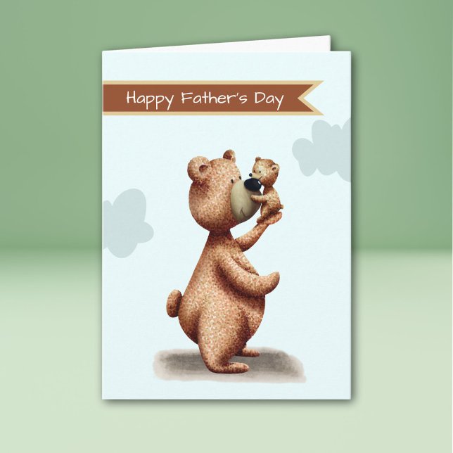 Carte Joli petit ours Papa Joyeuse Fête des Pères (Créateur téléchargé)