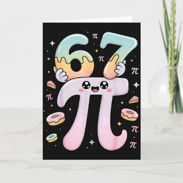 Carte Joli Pi Day 67 Vêtements de Math Drôle de Concepti (Devant)